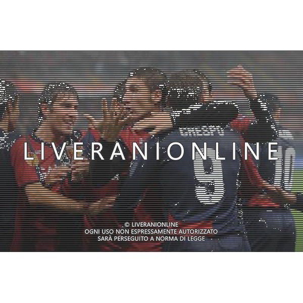 Genoa - Lille Uefa Europa League 2009/2010 5-11-2009 Genova Nella foto: Abbracci Esultanza dopo il gol di Hernan Crespo ©Alessandro Falzone/Agenzia Aldo Liverani Sas