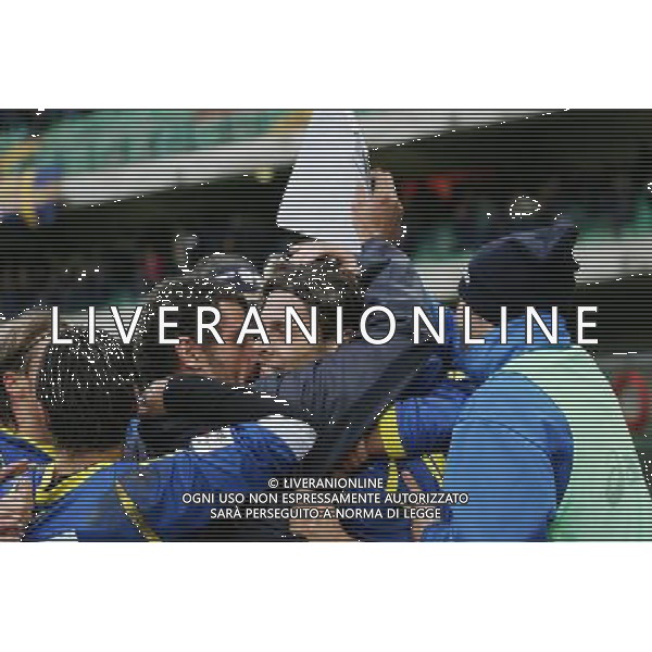 VERONA-REAL MARCIANISE LEGA PRO 08/11/2009 NELLA FOTO ESULTANZA RUSSO AG ALDOL IVERANI