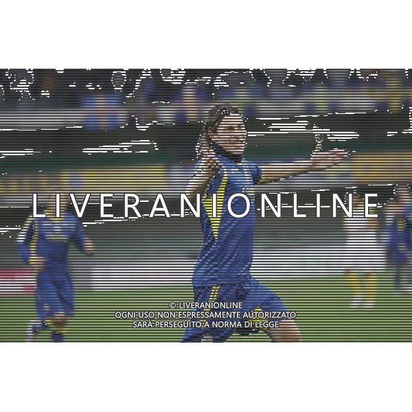 VERONA-REAL MARCIANISE LEGA PRO 08/11/2009 NELLA FOTO ESULTANZA RUSSO AG ALDOL IVERANI
