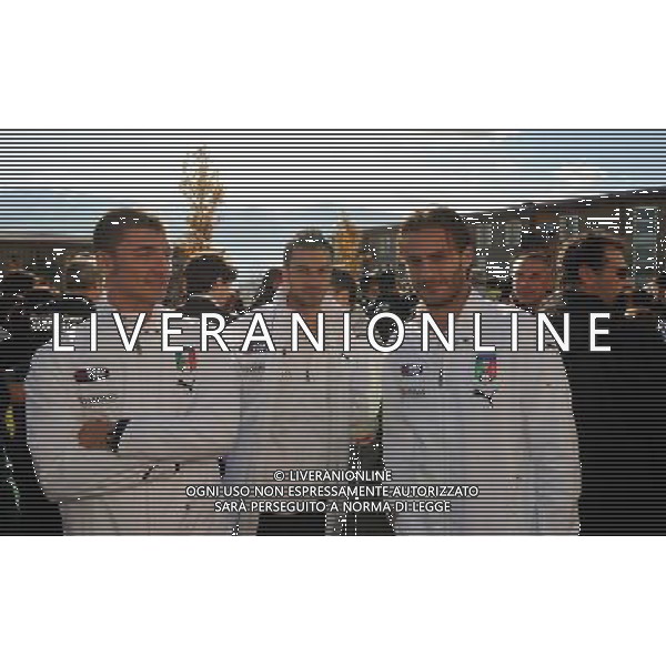 Raduno Nazionale Italiana L\'Aquila (AQ) - 12.11.2009 La Nazionale in visita alle nuove case dell\'Aquila Nella Foto:BOCCHETTI-PALLADINO-GILARDINO /Ph.Massimiliano Vitez/Ag. Aldo Liverani