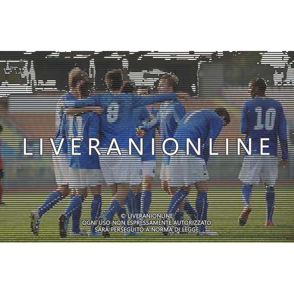 Qualificazioni ai Campionati Europei Under 19 Gruppo 1 Serravalle (Rep. di San Marino) - 13.11.2009 Italia-Albania Nella Foto:ESULTANZA ITALIA /Ph.Vitez-Ag. Aldo Liverani