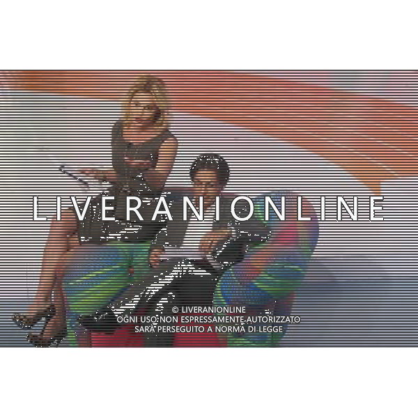 TRASMISSIONE TV: \' QUELLI CHE IL CALCIO\' NELLA FOTO: SIMONA VENTURA - MAURO PERFETTI © ANTONIO SORANO - AG. ALDO LIVERANI SAS