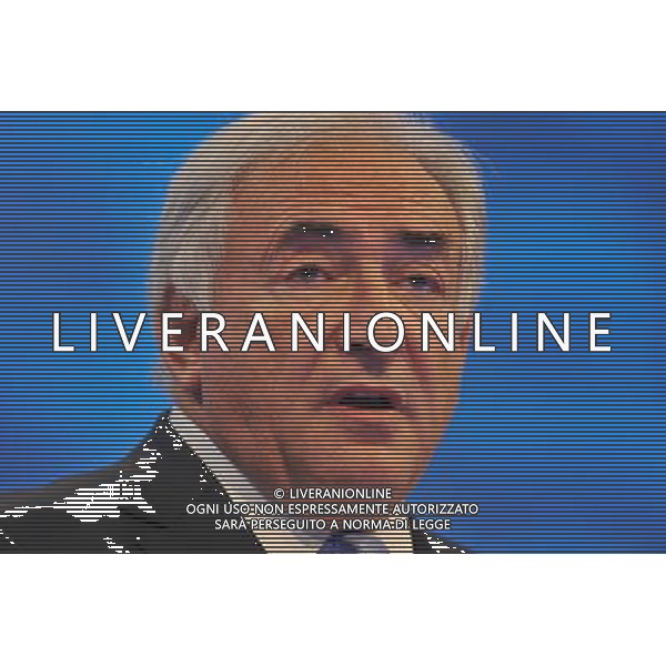 Dominique Strauss-Kahn, MD of the International Monetary Fund speaking at the CBI Annual Conference at the Hilton Hotel in London today. Dominique Strauss-Kahn, direttore generale del Fondo monetario internazionale /Agenzia Aldo Liverani Sas - ITALY ONLY -