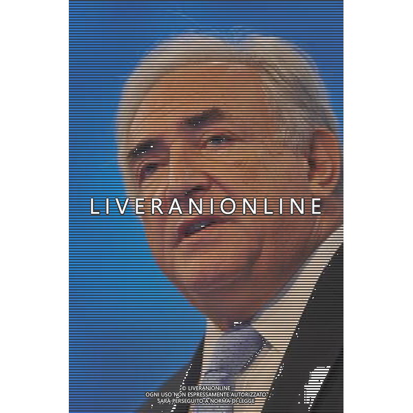 Dominique Strauss-Kahn, MD of the International Monetary Fund speaking at the CBI Annual Conference at the Hilton Hotel in London today. Dominique Strauss-Kahn, direttore generale del Fondo monetario internazionale /Agenzia Aldo Liverani Sas - ITALY ONLY -