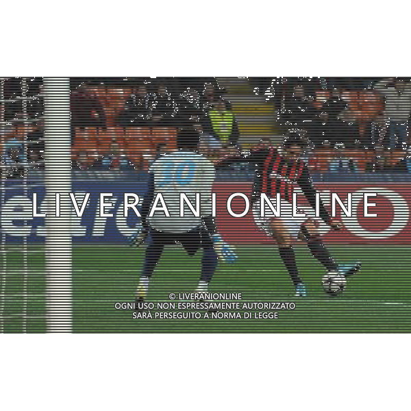 Champions League 2009/2010 Gruppo C MD5 Milano - 25.11.2009 AC Milan-Olympique Marsiglia Nella Foto: IL GOL DI MARCO BORRIELLO DEL 1-0 /Ph.Vitez-Ag. Aldo Liverani