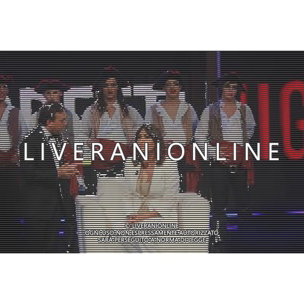ELISABETTA GREGORACI ( incinta) OSPITE AL \' CHIAMBRETTI NIGHT\' NELLA FOTO: ELISABETTA GREGORACI - PIERO CHIAMBRETTI © ANTONIO SORANO - AG. ALDO LIVERANI SAS