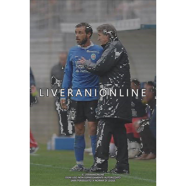 Campionato Lega PRO 1° Divisione Novara 22-11-2009 Novara - Benevento nella foto: Marco Rigoni (Novara), a SX, e l\'allenatore Attilio Tesser foto Garavaglia - ag. Aldo Liverani sas