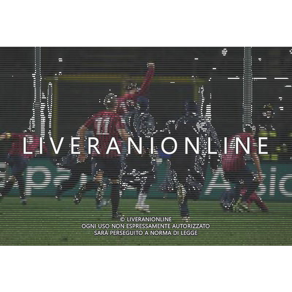 Atalanta - Lumezzane Coppa Italia Tim Cup 26/11/2009 nella foto esultanza dei giocatori del lumezzane a fine gara ©pasinetti/Agenzia Aldo Liverani Sas
