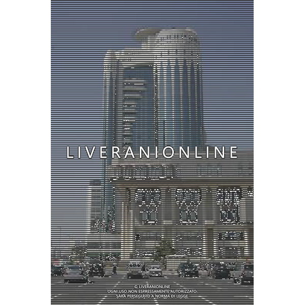 Department of Economic Development building and Etisalat skyscraper, Dubai City, United Arab Emirates Ref: B970_121331_00968 Compulsory Credit: Imagebroker.net/Photoshot © PHOTOSHOT - AG. ALDO LIVERANI SAS ITALY ONLY DUBAI - EMIRATI ARABI