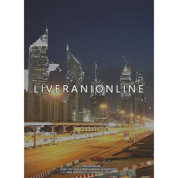 Sheikh Zayed Road during sunset, Dubai, UAE. © PHOTOSHOT - AG. ALDO LIVERANI SAS ITALY ONLY DUBAI - EMIRATI ARABI