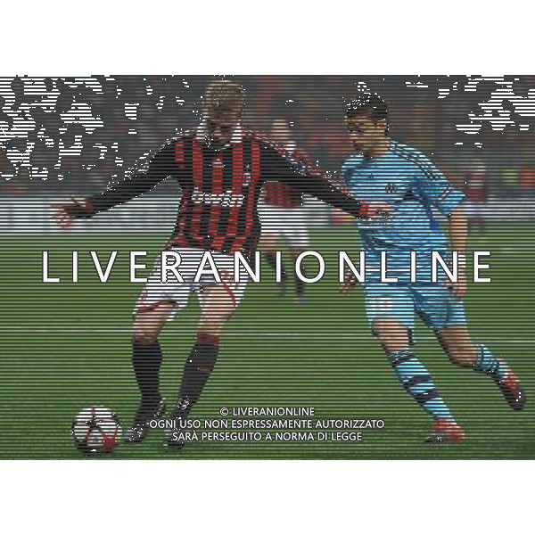 Champions League 2009/2010 Gruppo C MD5 Milano - 25.11.2009 AC Milan-Olympique Marsiglia Nella Foto:ABATE IGNAZIO-BEN ARFA HATEM /Ph.Vitez-Ag. Aldo Liverani