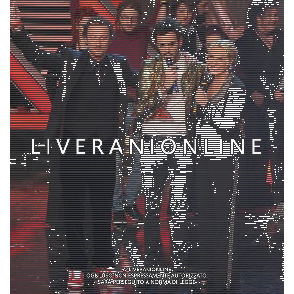 FINALE X FACTOR - 3za EDIZIONE - MARCO MENGONI ( il vincitore) con Francesco FACCHINETTI - Antonella CLERICI © ANTONIO SORANO - AG. ALDO LIVERANI SAS