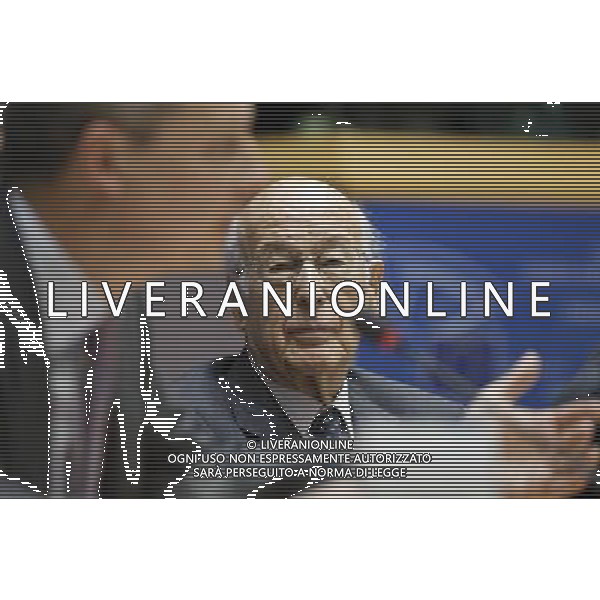 BRUXELLES - VALERY GISCARD D\'ESTAING ( ex Presidente della Repubblica Francese) nel palazzo del Parlamento Europeo, durante la prima conferenza stampa dell\'Atomium Culture. © Wiktor Dabkowski - Photoshot - Ag. Aldo Liverani sas ITALY ONLY