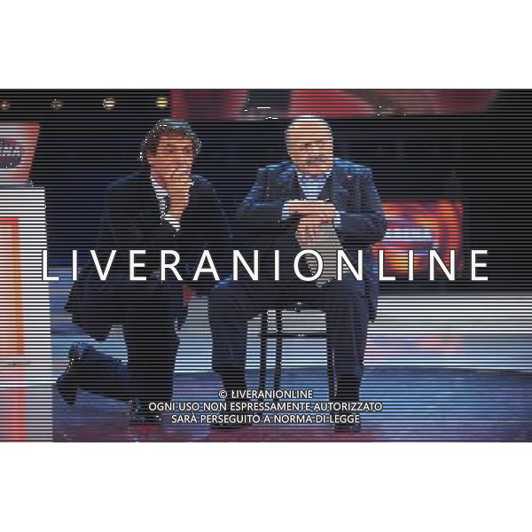 ROMA - STUDI DELLA DEAR 06/12/2009 TRASMISSIONE TELEVISIVA \'DOMENICA IN\' nella foto: MASSIMO GILETTI E MAURIZIO COSTANZO ©BRUNI/AGENZIA ALDO LIVERANI SAS