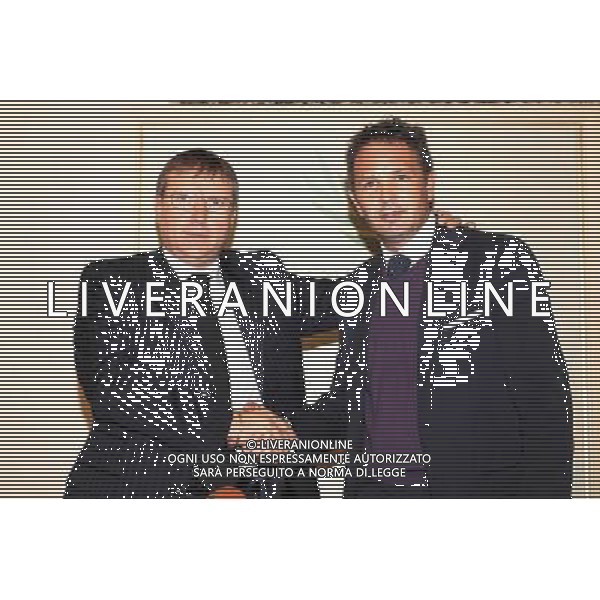 Roma - 08/12/2009 - Park Hotel Mancini - Presentazione del nuovo allenatore del Catania Calcio Sinisa Mihajlovic- nella foto: Pietro LO MONACO e Sinisa MIHAJLOVIC ph. Corradetti / Aldo Liverani sas