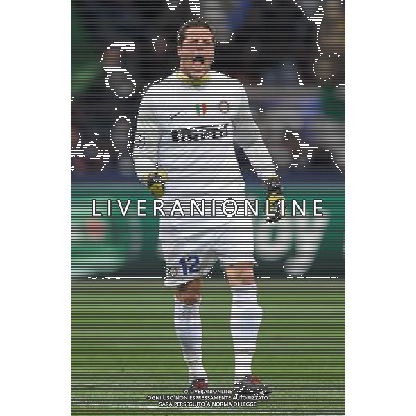 Champions League 2009/2010 Gruppo F MD6 Milano - 09.12.2009 FC Inter-FC Rubin Kazan Nella Foto:JULIO CESAR ESULTANZA DOPO IL GOL DI ETO\'O /Ph.Vitez-Ag. Aldo Liverani