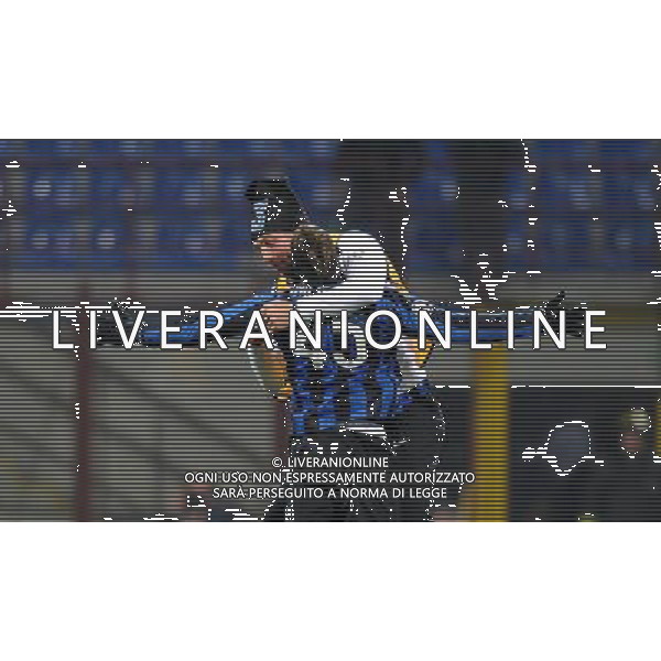 Champions League 2009/2010 Gruppo F MD6 Milano - 09.12.2009 FC Inter-FC Rubin Kazan Nella Foto: ESULTANZA DOPO IL GOL DI MARIO BALOTELLI ABBRACCIATO DA MARCO MATERAZZI /Ph.Vitez-Ag. Aldo Liverani