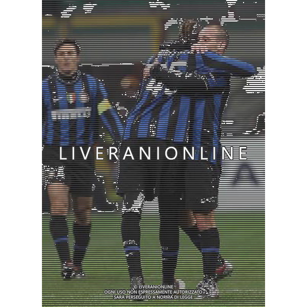Champions League 2009/2010 Gruppo F MD6 Milano - 09.12.2009 FC Inter-FC Rubin Kazan Nella Foto: ESULTANZA DOPO IL GOL DI MARIO BALOTELLI CON SNEIJDER ©LUZZANI-Ag. Aldo Liverani