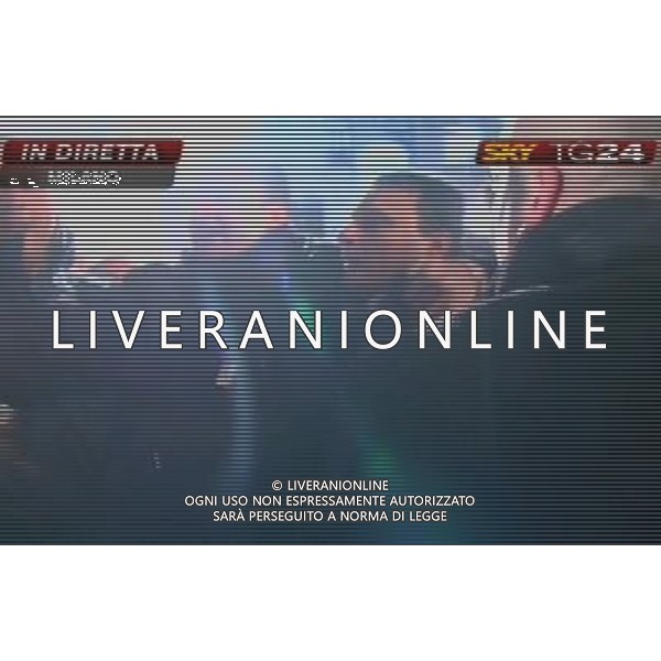 Aggressione al Presidente del Consiglio Silvio Berlusconi alla fine del suo comizio in Piazza Duomo a Milano 13/12/2009 nella foto l\'aggressore Massimo Tartaglia obbligatorio citare la fonte televisiva (SkyTg24) Agenzia Aldo Liverani Sas 