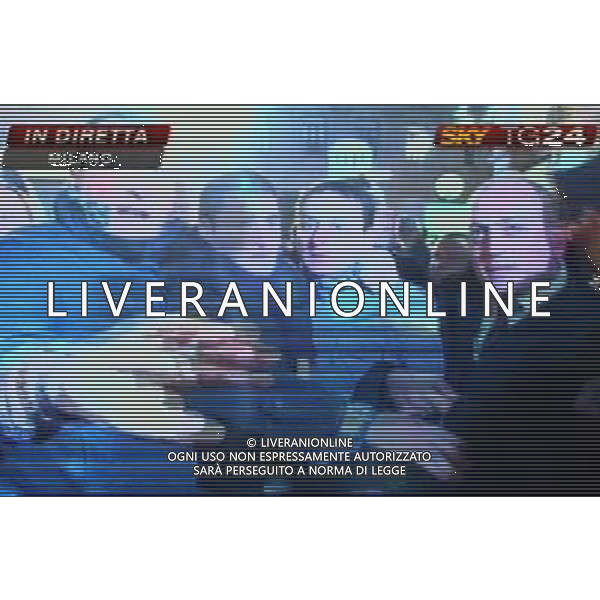 Aggressione al Presidente del Consiglio Silvio Berlusconi alla fine del suo comizio in Piazza Duomo a Milano 13/12/2009 nella foto l\'aggressore Massimo Tartaglia obbligatorio citare la fonte televisiva (SkyTg24) Agenzia Aldo Liverani Sas 