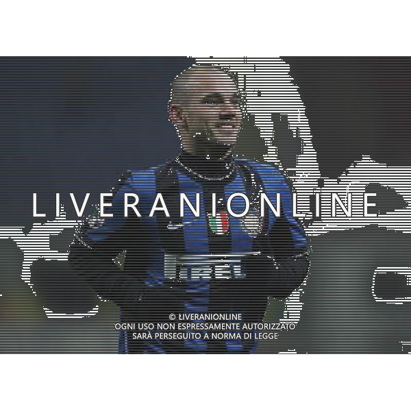 Inter - Livorno Coppa Italia Tim Cup 16/12/2009 nella foto esultanza dopo il gol di sneijder ©Luzzani/Agenzia Aldo Liverani Sas sneijder