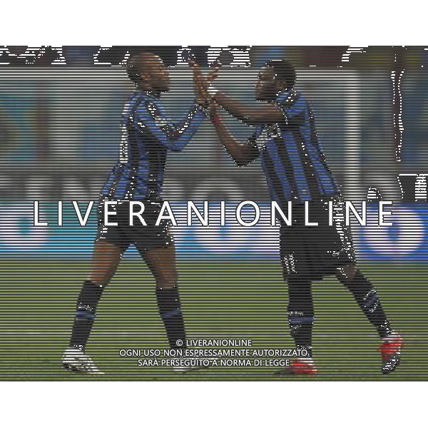 Milano 16-12-2009 Coppa Italia TIM CUP 2009/10 inter-livorno 1:0 nella foto david suazo e sully ali muntari ph marco luzzani/ag aldo liverani s.a.s.