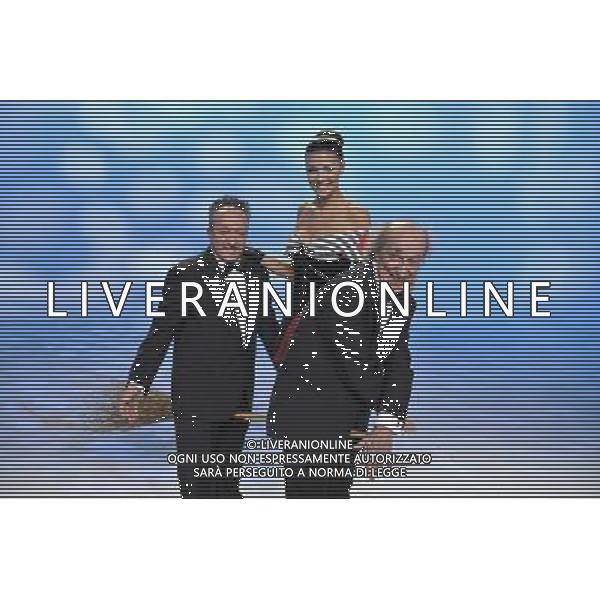 TRASMISSIONE TELEVISIVA\'FICO+FICO CHRISTMAS SHOW\' NELLA FOTO Max Cavallari, Cristina Chiabotto, Bruno Arena AG ALDO LIVERANI