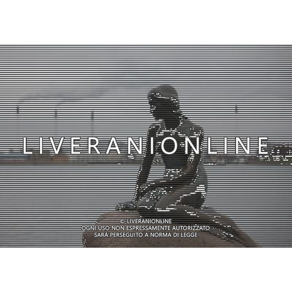 (091219) -- COPENHAGEN, Dec. 19, 2009 () -- A statue of mermaid is seen at Copenhagen, capital of Denmark, December 19, 2009. (Xie Xiudong) La \'sirenetta\' statua simbolo della capitale danese /Agenzia Aldo Liverani Sas - ITALY ONLY -