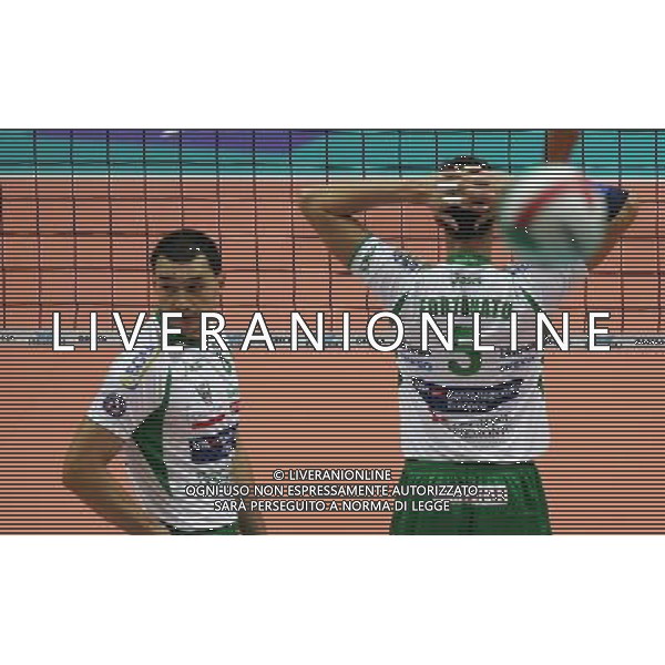 Monza 11-10-2009 Campionato pallavolo serie A TIM 2009/10 Acqua Paradiso Gabeca Monza-Bre Banca Lanutti Cuneo3:2 nella foto francesco fortunato e vladimir nikolov ph marco luzzani/ag aldo liverani s.a.s.