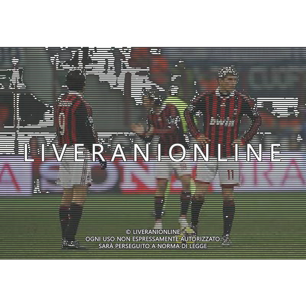 MILANO 13/1/2010 CALCIO SPORT COPPA ITALIA TIM 2009/2010 MILAN NOVARA NELLA FOTO huntelaar e klaas jan e FILIPPO INZAGHI PH LUZZANI/AG ALDO LIVERANI SAS