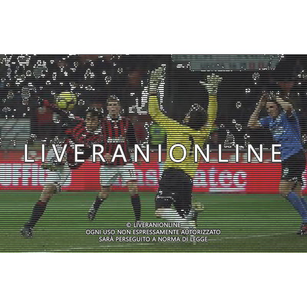 MILANO 13/1/2010 CALCIO SPORT COPPA ITALIA TIM 2009/2010 MILAN NOVARA NELLA FOTO l\'occasione per filippo inzaghi PH LUZZANI/AG ALDO LIVERANI SAS