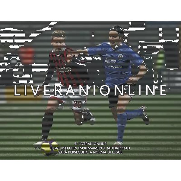 MILANO 13/1/2010 CALCIO SPORT COPPA ITALIA TIM 2009/2010 MILAN NOVARA NELLA FOTO ignazio abate e tombesi PH LUZZANI/AG ALDO LIVERANI SAS