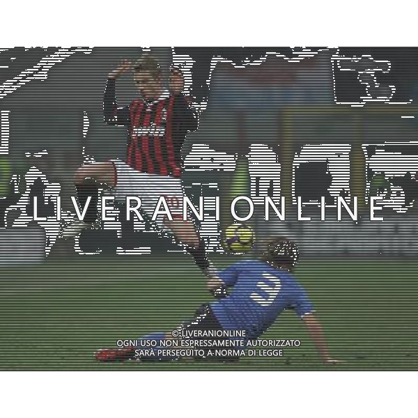 MILANO 13/1/2010 CALCIO SPORT COPPA ITALIA TIM 2009/2010 MILAN NOVARA NELLA FOTO abate e gheller PH LUZZANI/AG ALDO LIVERANI SAS