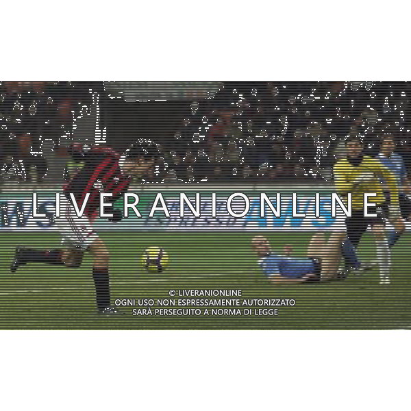 MILANO 13/1/2010 CALCIO SPORT COPPA ITALIA TIM 2009/2010 MILAN NOVARA NELLA FOTO il gol di filippo inzaghi annullato PH LUZZANI/AG ALDO LIVERANI SAS