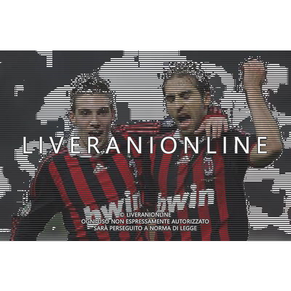MILANO 13/1/2010 CALCIO SPORT COPPA ITALIA TIM 2009/2010 MILAN NOVARA NELLA FOTO l\'esultanza di mathieu flamini dopo il gol PH LUZZANI/AG ALDO LIVERANI SAS