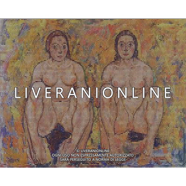 MILANO PALAZZO REALE 25 FEBBRAIO/6 GIUGNO 2010 TUTTE LE OPERE PROVENGONO DAL LEOPOLD MUSEUM DI VIENNA MOSTRA: \'SCHIELE ED IL SUO TEMPO\' NELLA FOTO EGON SCHIELE, DONNE ACCOVACCIATE, 1918 MATIA, OLIO SU TELA; 110X140,5cm FOTO AG ALDO LIVERANI