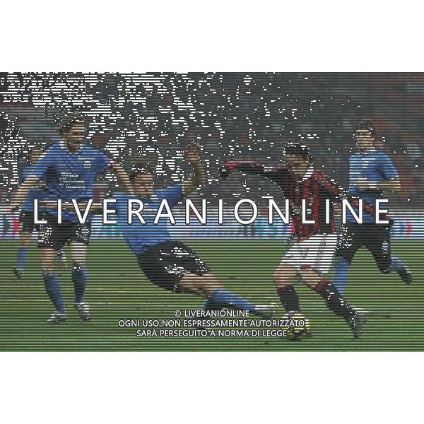Milano 13-01-2010 Coppa Italia TIM CUP 2009/2010 Ottavi di Finale Milan-Novara 2 : 1 nella foto filippo inzaghi, matteo centurioni e carlarberto ludi ph marco luzzani/ag aldo liverani s.a.s.
