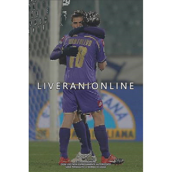 Coppa Italia TIM Cup 2009/2010 Quarti di Finale Firenze - 20.01.2010 Fiorentina-Lazio Nella Foto:l\'esultanza di adrian mutu dopo il gol /Ph.Vitez-Ag. Aldo Liverani