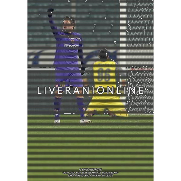 Coppa Italia TIM Cup 2009/2010 Quarti di Finale Firenze - 20.01.2010 Fiorentina-Lazio Nella Foto:L\'ESULTANZA DI ADRIAN MUTU DOPO IL GOL /Ph.Vitez-Ag. Aldo Liverani