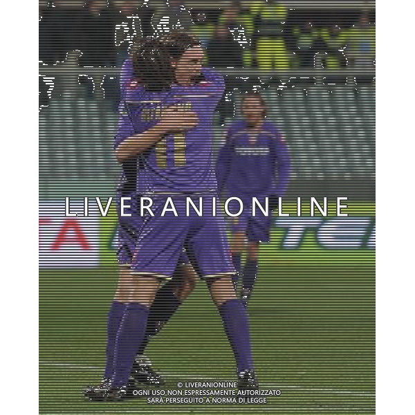 Coppa Italia TIM Cup 2009/2010 Quarti di Finale Firenze - 20.01.2010 Fiorentina-Lazio Nella Foto:L\'ESULTANZA DI PIERRE KLOUDROP DOPO IL GOL /Ph.Vitez-Ag. Aldo Liverani