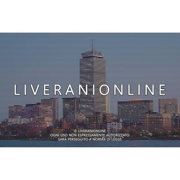 The Prudential Building stands out above the Charles River in Boston, Massachusetts, USA © Neil Jacobs - Photoshot - Ag. Aldo Liverani sas ITALY ONLY
