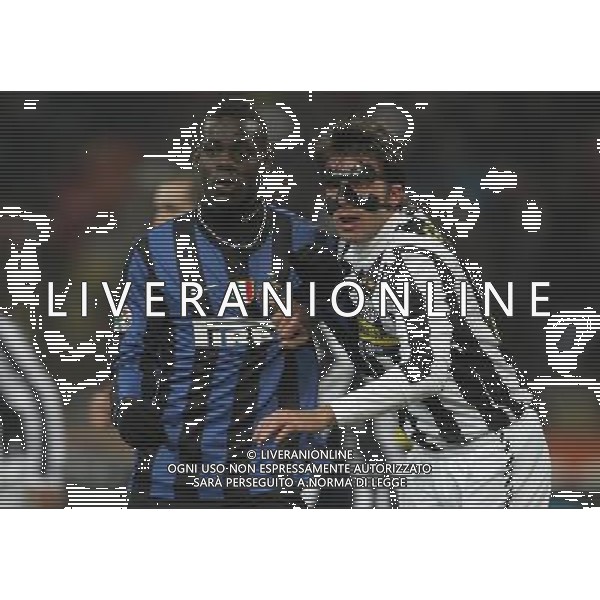 Milano 28-01-2010 Coppa Italia TIM CUP 2009/2010 Inter-Juventus 2:1 nella foto mario balotelli e zdenek grygera ph marco luzzani/ag aldo liverani s.a.s.