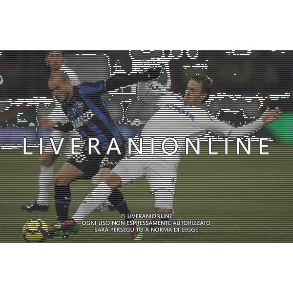 INTER - FIORENTINA COPPA ITALIA TIM CUP 03/02/2010 NELLA FOTO ALBERTO GILARDINO E sneijder ©LUZZANI/AGENZIA ALDO LIVERANI SAS