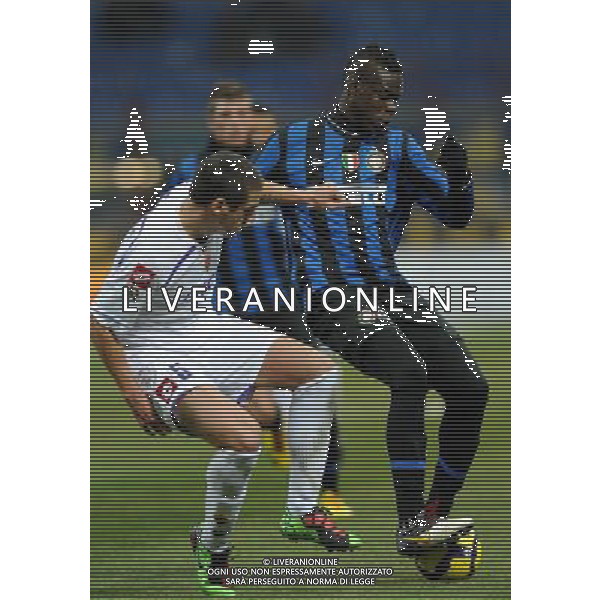 Coppa Italia TIM Cup 2009/2010 Semifinale Andata Milano - 03.02.2010 Inter-Fiorentina Nella Foto: MARIO BALOTELLI-GAMBERINI ALESSANDRO /Ph.Vitez-Ag. Aldo Liverani