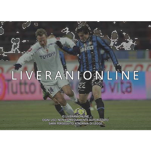 INTER - FIORENTINA COPPA ITALIA TIM CUP SEMIFINALE ANDATA 03/02/2010 NELLA FOTO DIEGO MILITO E CESARE NATALI ©LUZZANI/AGENZIA ALDO LIVERANI SAS