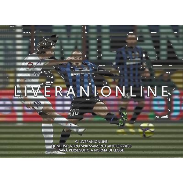 INTER - FIORENTINA COPPA ITALIA TIM CUP SEMIFINALE ANDATA 03/02/2010 NELLA FOTO riccardo montolivo e sneijder ©LUZZANI/AGENZIA ALDO LIVERANI SAS