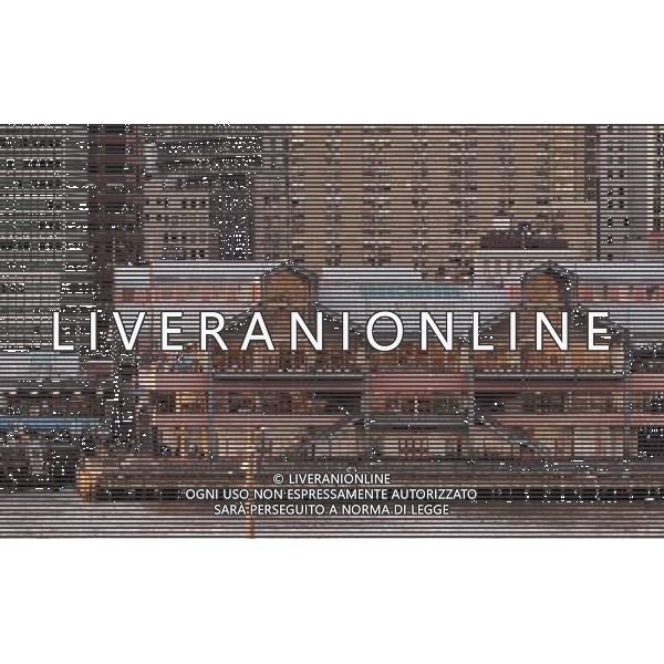 New York, Feb 4. The South Street Sea Port in the financial district of lower Manhattan. /Agenzia Aldo Liverani Sas - ITALY ONLY - La citta\' di Manhattan l\'isola su cui sorge l\'omonimo distretto nella contea di New York, Usa