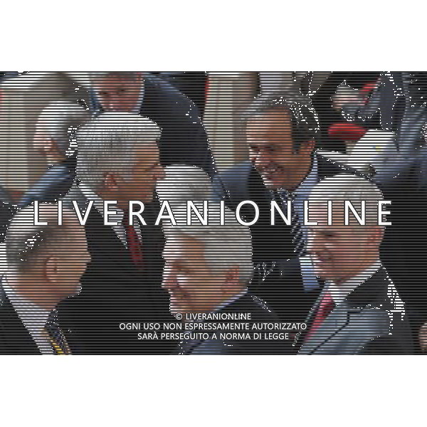 SORTEGGI DI QUALIFICAZIONE AGLI EUROPEI DI CALCIO UCRAINA-POLONIA 2012 - VARSAVIA SALA DEI CONGRESSI 07.02.2010 NELLA FOTO JERZY BUZEK, MICHEL PLATINI, HENRYK KASPERCZAK, MICHAL LISTKIEWICZ DRAWING SELECTION CHAMPIONSHIP GROUP IN FOOTBALL TO EURO 2012 UKRAINE POLAND ©ZOFIA SZUSTER / PRESSFOCUS / NEWSPIX.PL Newspix.pl/Agenzia Aldo Liverani Sas - ITALY ONLY - 