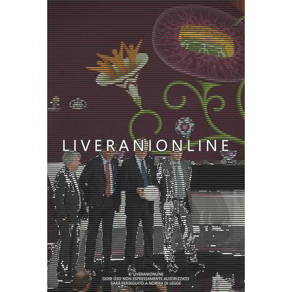 Egil Olsen- Norwegian head coach (L),Carlos Queiroz - Portugal head coach, Morten Olsen - Denmark head coach and Iceland head coach Olufar Johannesson (R) after the UEFA EURO 2012 qualifying Draw Cremony in the Congress Hall of the Palace of Culture and Science in Warsaw, Poland, 7 February 2010. /Agenzia Aldo Liverani Sas - ITALY ONLY - VARSAVIA: SORTEGGI DI QUALIFICAZIONE AGLI EUROPEI DI CALCIO UCRAINA-POLONIA 2012