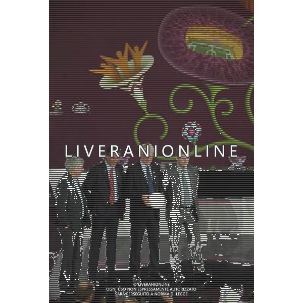 Coach\'s Egil Olsen (L), Carlos Queiroz (2L), Morten Olsen (2R) and Olufar Johannesson (R) of Group H teams after the UEFA EURO 2012 qualifying Draw Cremony in the Congress Hall of the Palace of Culture and Science in Warsaw, Poland, 7 February 2010. /Agenzia Aldo Liverani Sas - ITALY ONLY - VARSAVIA: SORTEGGI DI QUALIFICAZIONE AGLI EUROPEI DI CALCIO UCRAINA-POLONIA 2012